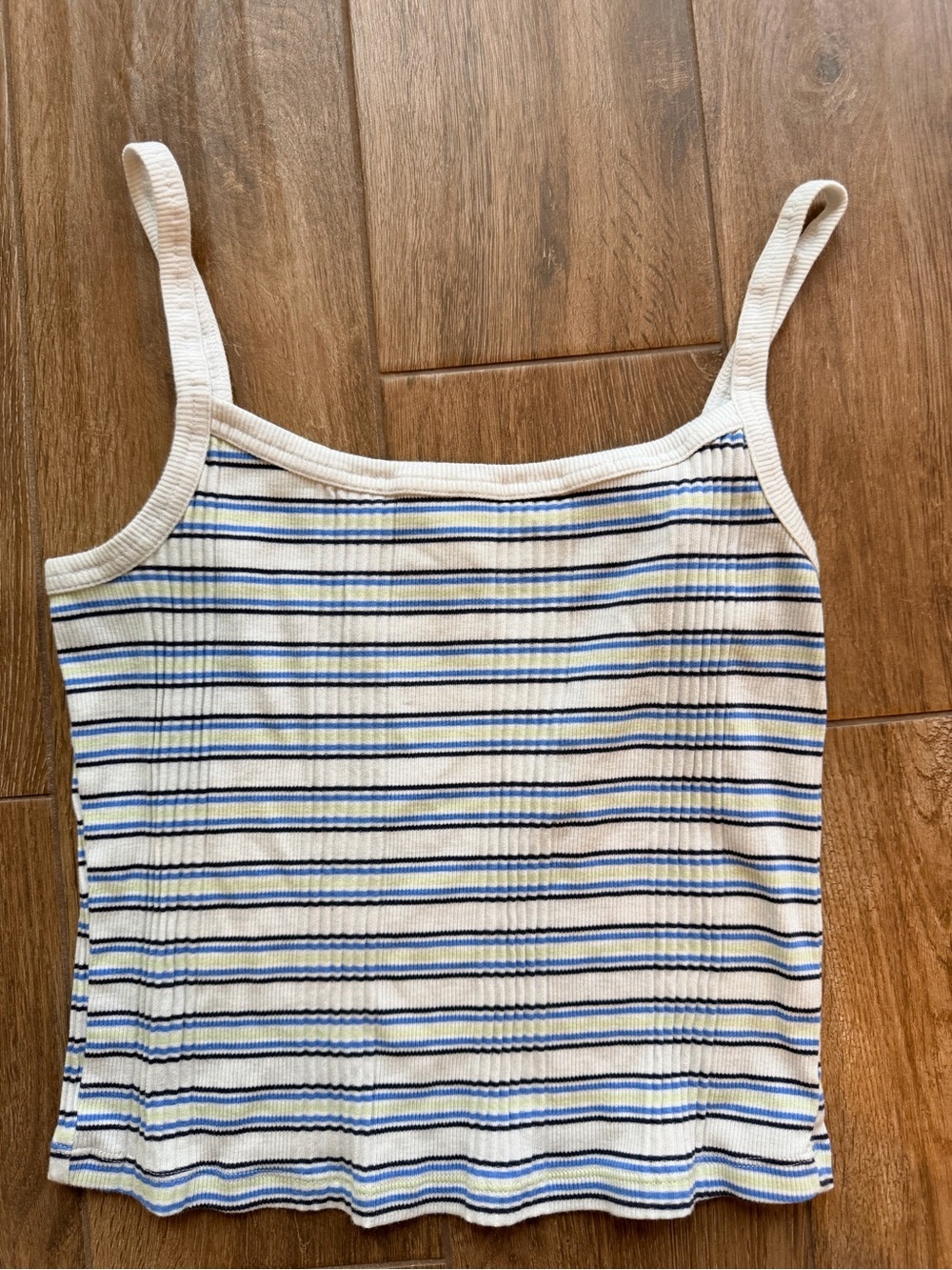 Pink vintage Cream Striped Ribbed One-Piece Tank Top